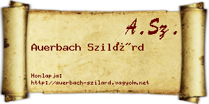 Auerbach Szilárd névjegykártya